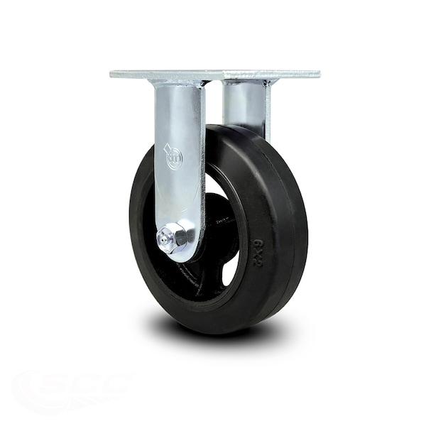 6 Inch Rubber on Steel Wheel Rigid Caster with Ball Bearing
